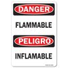 Signmission Safety Sign, OSHA Danger, 10" Height, 14" Width, Flammable (Bilingual) Vertical, Landscape OS-DS-D-1014-L-19362